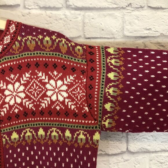 Peruvian Sweater Chaska Medium Hand Made Peru Cotton Top Metal Hooks Womens - Picture 8 of 12